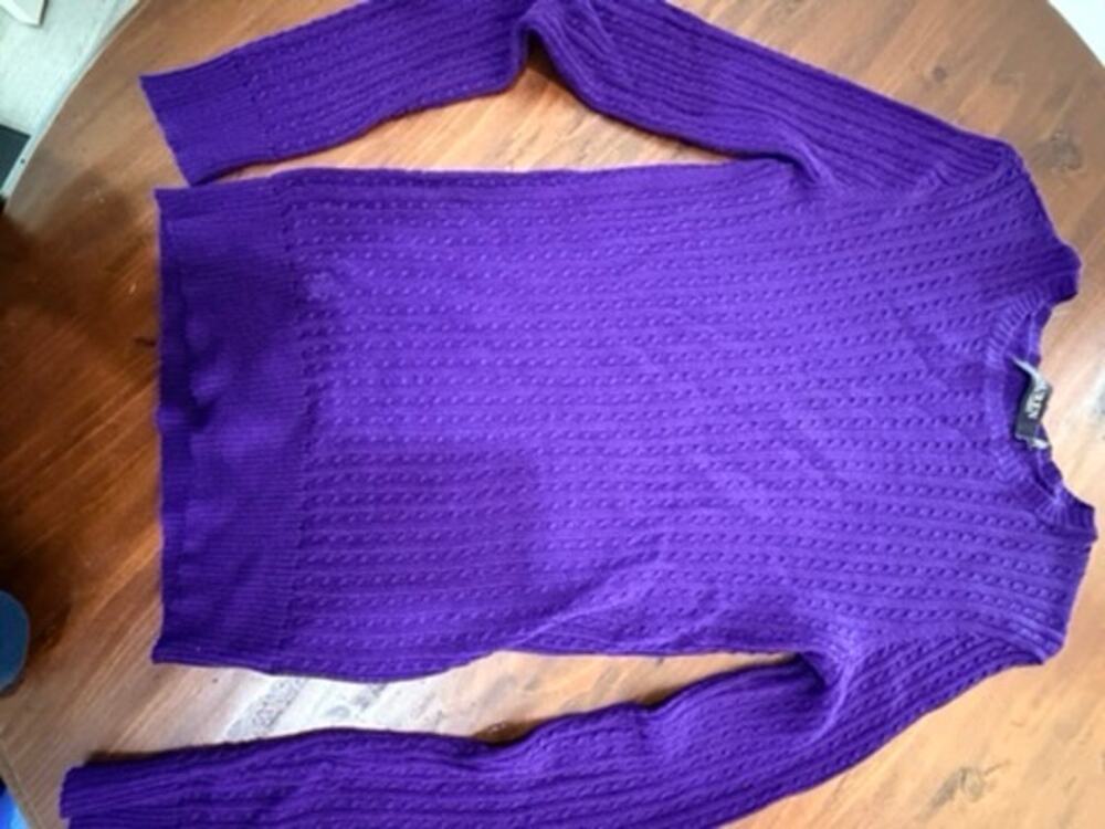 Lauren Ralph Lauren Purple Cable Knit Sweater - Size Small